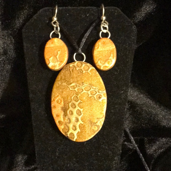 Polymer Clay Earring and Pendent Set - Picture 1 of 2
